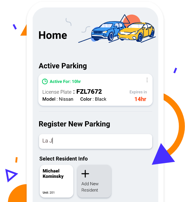 Phone app showing my parkings image